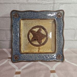 Canyon Ranch Collection Western Stars Square 10.5" Stoneware Dinner Plate